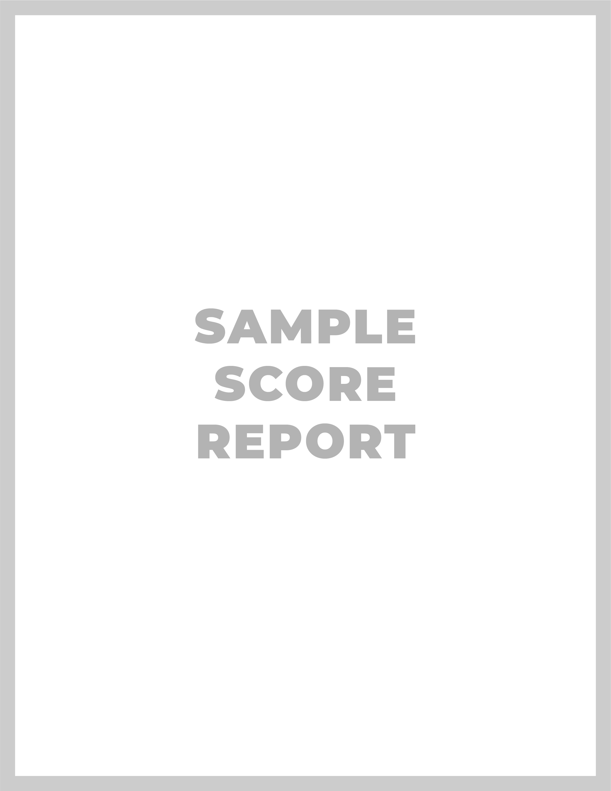 Sample Score Report